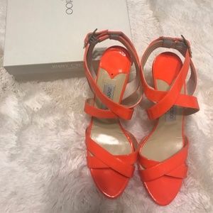 Jimmy Choo Vamp Heels in Neon Orange Sz 40.5